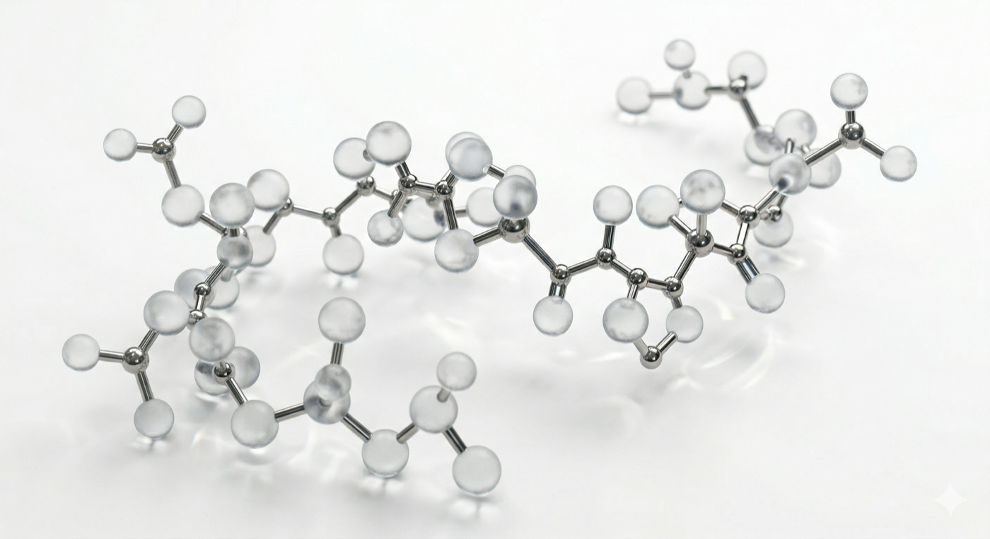 BPC-157 pentadecapeptide molecular render
